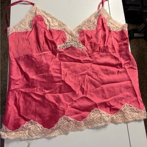 INC International Concepts Coral Lace Trim Tank Top